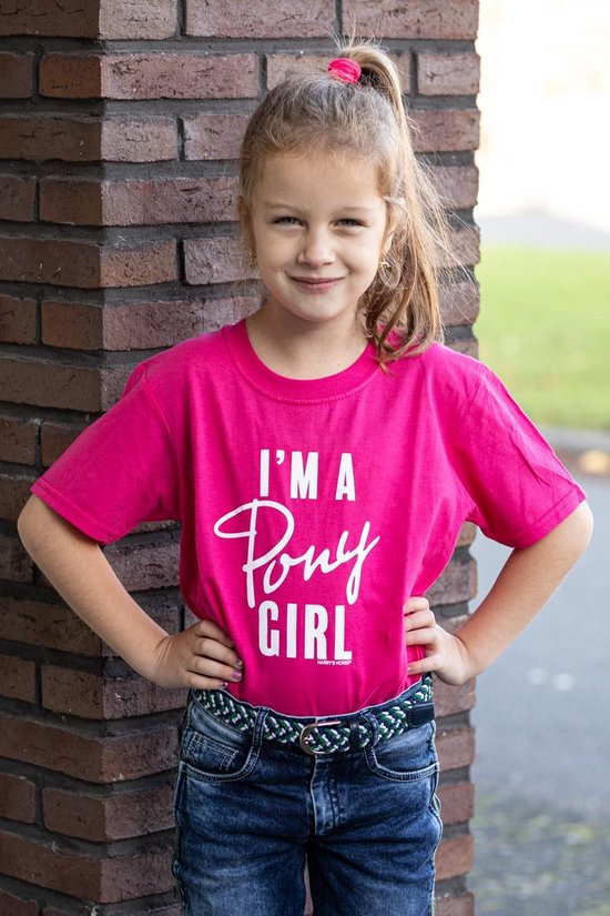 Harry's Horse Shirt  Quote Kids Le - Dark Pink - 116