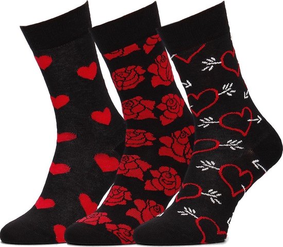 Happy Socks Love Valentine Giftbox Sokken - Zwart/Rood - Maat 41-46 |  bol.com