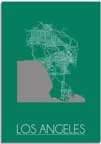 DesignClaud Los Angeles Plattegrond poster Groen A3 + Fotolijst wit