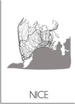 DesignClaud Nice Plattegrond poster A4 + Fotolijst zwart