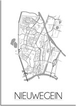 DesignClaud Nieuwegein Plattegrond poster - A2 + fotolijst wit (42x59,4cm)