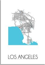 DesignClaud Los Angeles Plattegrond poster A2 + Fotolijst zwart