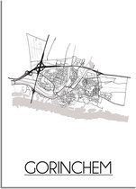 DesignClaud Gorinchem Plattegrond poster - A2 + fotolijst zwart (42x59,4cm)