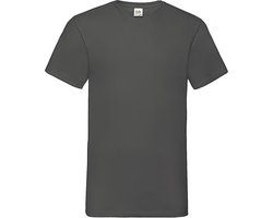 Fruit Of The Loom - 5 Stuks Valueweight T-Shirts V-Hals - Donkergrijs - M