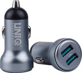 UNIQ Accessory Autolader Apple Lightning 2.4A - Grijs