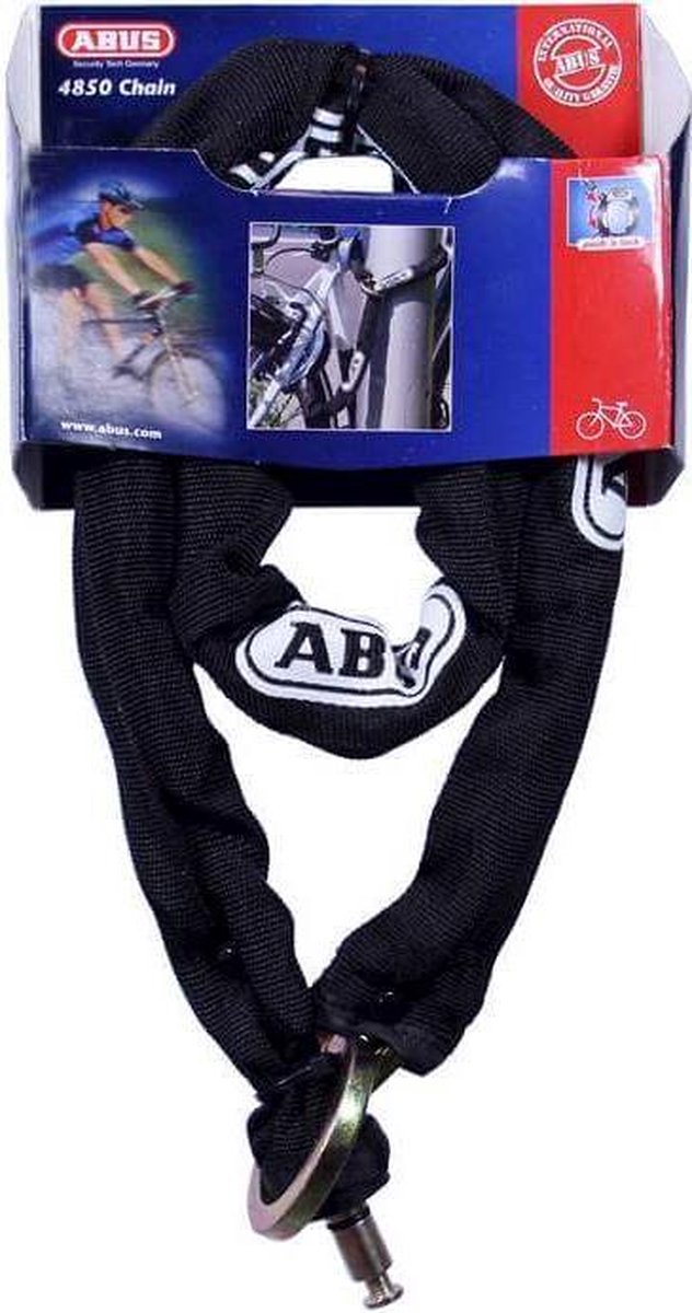 Antivol Abus Chaîne Acier Trempé 6KS/100cm – Noir, Sécurité Cadre Vélo, Neuf