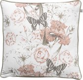 BENNY - Kussenhoes met bloemenprint linde 45x45 cm - groen