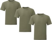 Senvi 3 pack T-Shirts Ronde hals - Maat XXL - Kleur - Olive