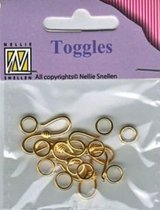 BTOG 004 Toggles bracelet 5 x sluiting sluitinkjes sieraden Nellie Snellen complete slotjes goud