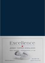 Excellence Jersey Topper Hoeslaken - Litsjumeaux XL - 200x200/210 cm - Navy