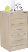 Nancy's Nachtkast Beige 3 Lades - Nachtkastje Hout