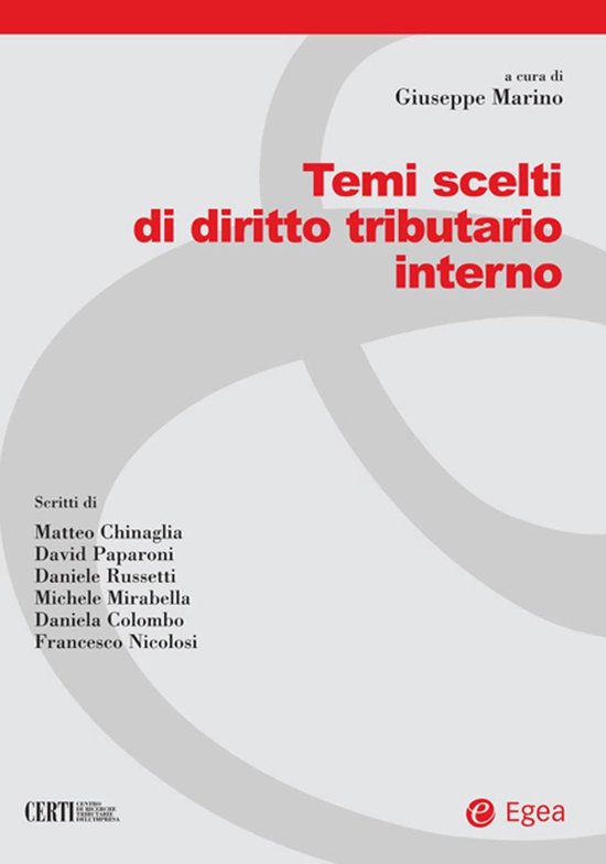 Temi scelti di diritto tributario interno - cover