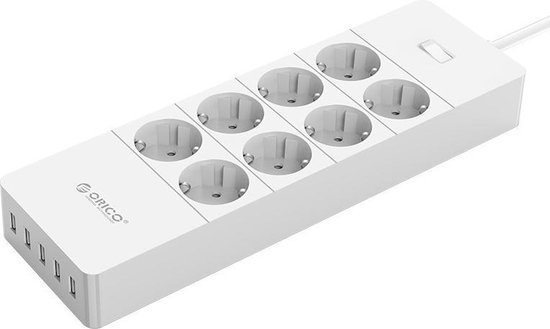 Orico - Stekkerdoos met acht stopcontacten en vijf USB-laadpoorten - Incl.  aan/uit... | bol.com
