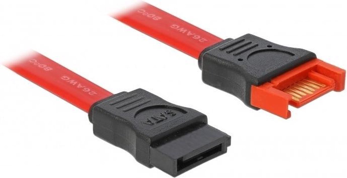 SATA data verlengkabel - plat - SATA600 - 6 Gbit/s / rood - 0,50 meter