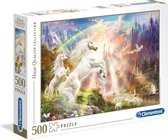 Clementoni - High Quality Puzzel Collectie - Sunset unicorns - 500 stukjes, puzzel volwassenen