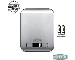 BrandNewCake® Digitale Keukenweegschaal - 1g tot 5 kg - Tarra Functie - 18 x 14 cm - Weegschaal Keuken Digitaal - Inclusief Batterijen