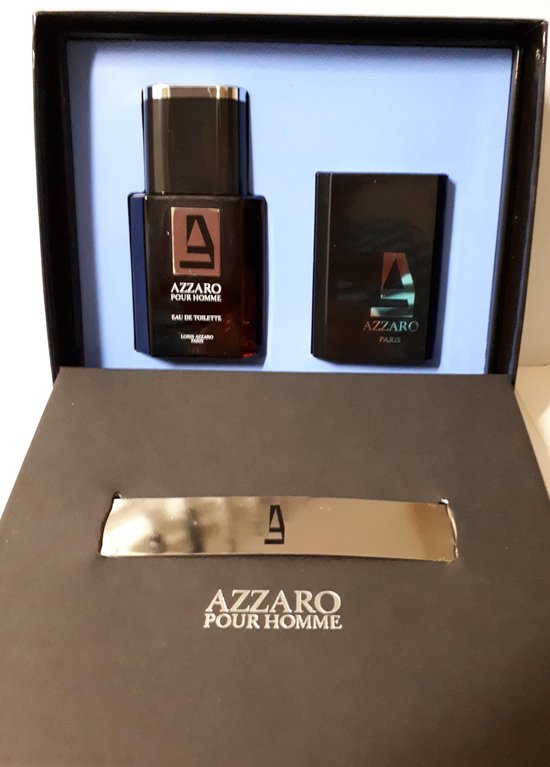 AZZARO POUR HOMME,- (Vintage)  Cadeau set: 1.Eau de toilette, spray 50ml; 2.Bath soap 40g.