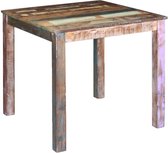 Eettafel Bruin Hout Antiek (Incl LW Klok) Vierkant - Dineertafel - Eet tafel - Eetkamertafel - Woonkamer tafel