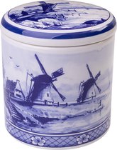 Voorraadpot Molen | Heinen Delfts Blauw | Delfts Blauw | Souvenir | Voorraad pot |