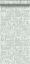 Origin papier peint motif chutes de bois vert grisâtre clair - 347516