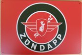 Zündapp bromfiets motor Logo rood groen Reclamebord van metaal METALEN-WANDBORD - MUURPLAAT - VINTAGE - RETRO - HORECA- BORD-WANDDECORATIE -TEKSTBORD - DECORATIEBORD - RECLAMEPLAAT - WANDPLAAT - NOSTALGIE -CAFE- BAR -MANCAVE- KROEG- MAN CAVE