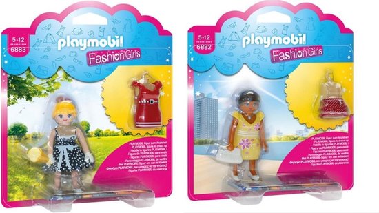Twee Playmobil Girls poppetjes - City Life Fashion Girl - Retro Nr. 6883 en  Zomer ... | bol.com