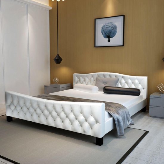 vidaXL Bed met matras kunstleer wit 180x200 cm | bol.com
