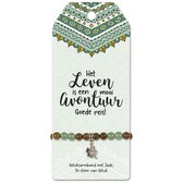 Armband - Avontuur - Jade - op cadeaukaart - Klaver