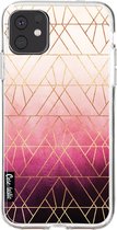 Casetastic Apple iPhone 11 Hoesje - Softcover Hoesje met Design - Pink Ombre Triangles Print