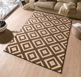 Modern vloerkleed ruiten Diamond - donkerbruin/beige 200x290 cm