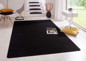 Modern effen vloerkleed Fancy - zwart 160x240 cm