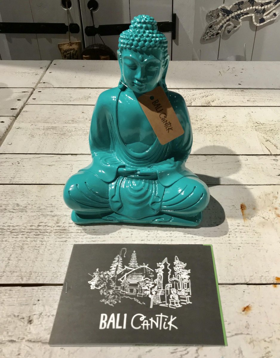Afvoer vloeistof majoor Buddha beeld turquoise, 20cm | bol.com