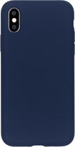 Accezz Hoesje Geschikt voor iPhone Xs / X Hoesje Siliconen - Accezz Liquid Silicone Backcover - Donkerblauw