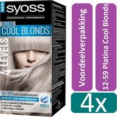 Bol.com Syoss Colors - 12-59 Platina Cool Blonds - Haarverf - 4 stuks - Voordeelverpakking aanbieding