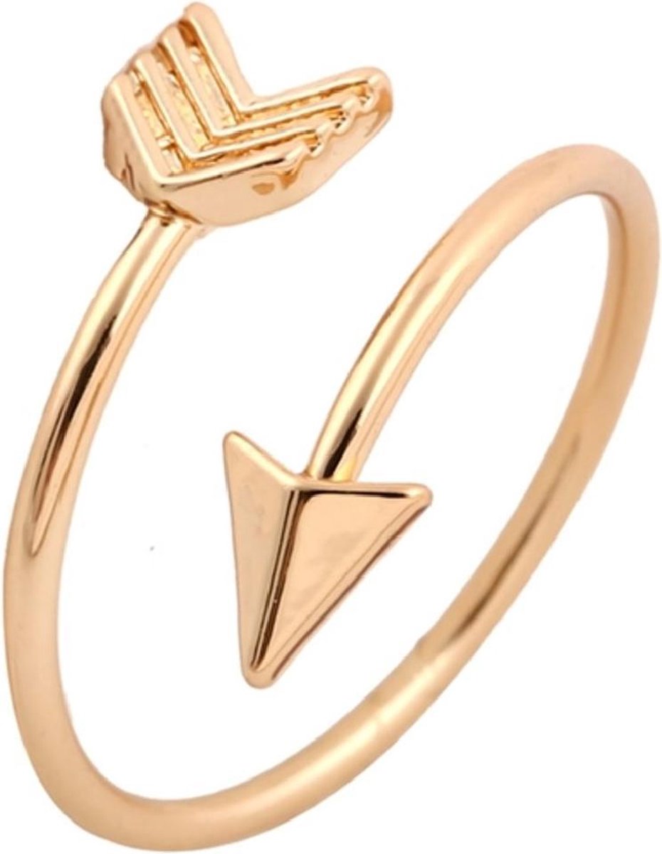 Mooie Open Ring Pijl - Bohemian Style - Verstelbaar - Goudkleurig - Met Cadeauverpakking