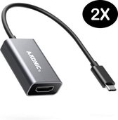 Usb c naar HDMI Adapter | Set van 2 stuks | USB-C HUB 4K  | Type-c to HDMI converter |Thunderbolt 3 | Compatible Apple Macbook | Chromebook | IMAC | Surface | XPS | Dell | Lenovo |