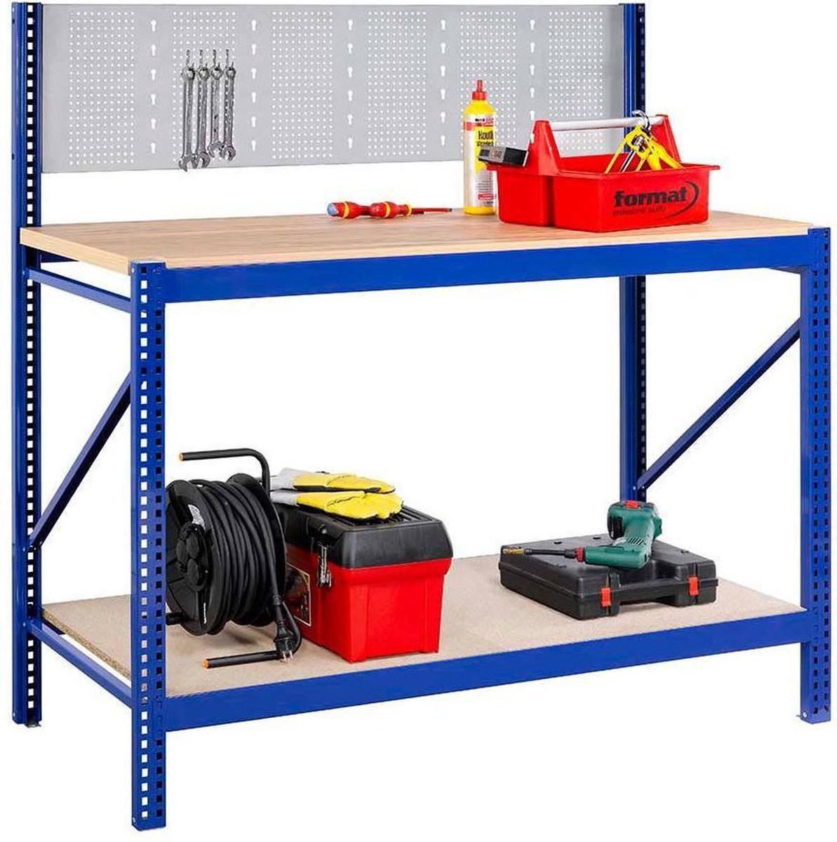 Avasco Industrial Work 150 - Werkbank - 145x150x60 cm - Blauw