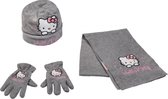 Hello Kitty winterset - Handschoenen, Muts en Sjaal - Donkergrijs - 54 cm