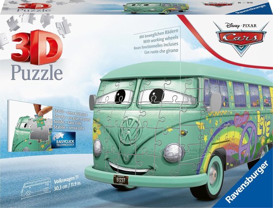 Ravensburger Volkswagen bus T1 Pixar Cars - 3D puzzel - 162 stukjes