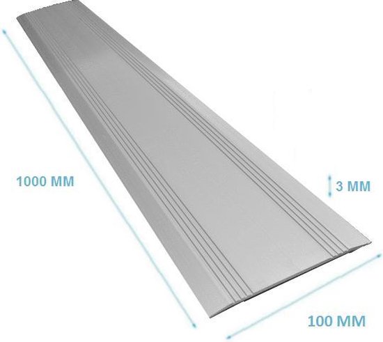 Drempelvervanger - 3 x 100 x 1000 mm Aluminium - Drempelhulp