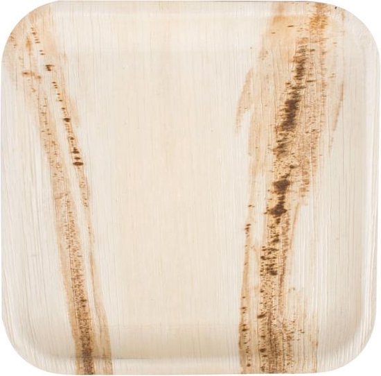 BIOZOYG 25 Assiettes Rectangulaires En Feuille De Palmier 25x14 Cm - Vaisselle Jetable Écologique Et Durable Pour Fêtes