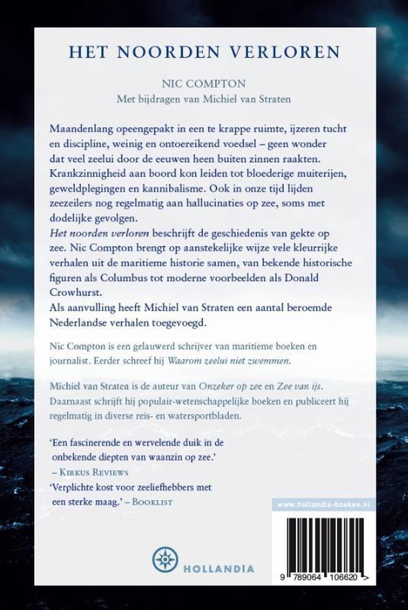 Het noorden verloren - back cover