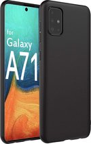 Samsung Galaxy A71 Hoesje - Zwart Siliconen Back Cover - Matte Coating - Epicmobile