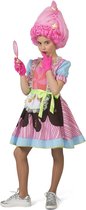 Funny Fashion - Candy Snoepje Fantasy - Meisje - Roze - Maat 140 - Carnavalskleding - Verkleedkleding
