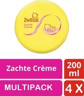 Zwitsal Baby Zacht Crème Pot - 4 x 200 ml Voordeelverpakking