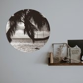 Schilderij wandcirkel  | Palmbomen Schommel | 50 x 50 cm | PosterGuru