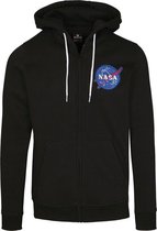 Heren Hoodie Southpole NASA Insignia Logo Zip Hoody zwart