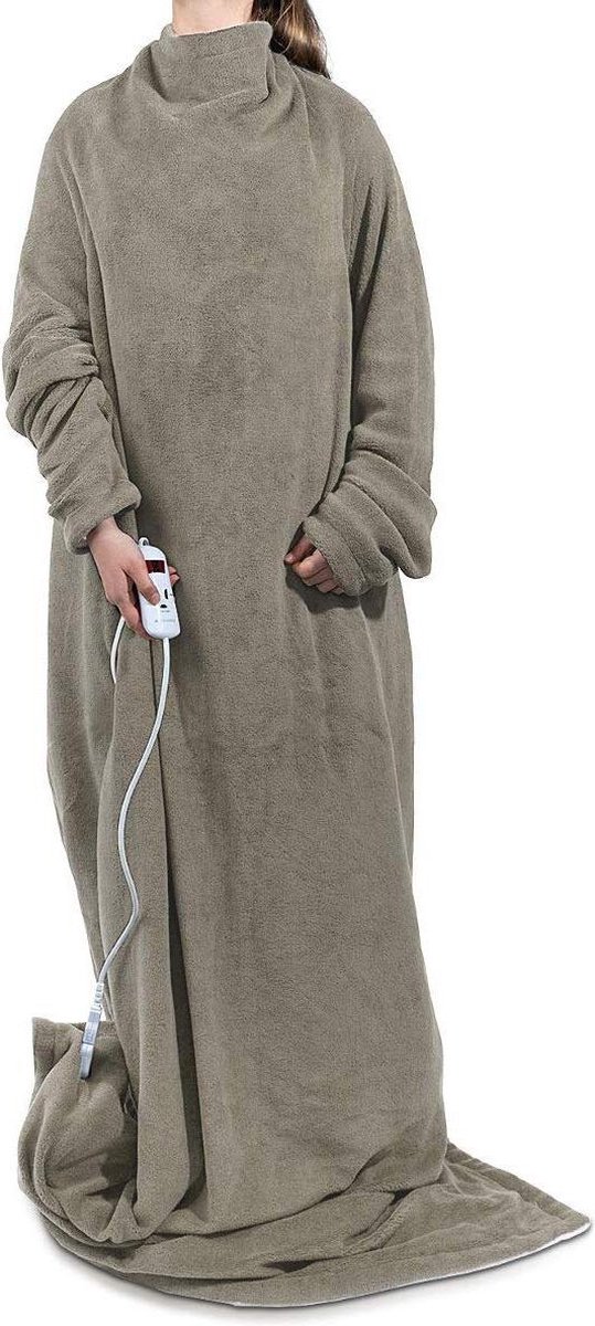 Elektrische deken met mouwen grijs met 10 warmtestanden 180x110cm |  Elektrisch... | bol.com