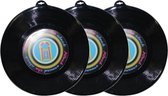 3x Plastic LP grammofoonplaat/platen muziek thema wanddecoratie 48 cm - feestartikelen en versieringen