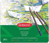 Derwent Aquarelle crayons Académie étain 24 pièces